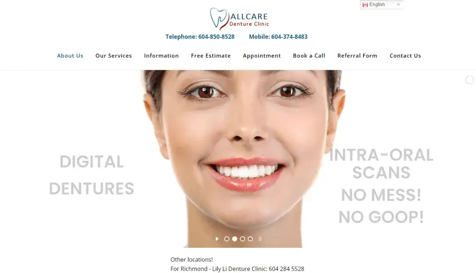 All Care Denture Clinic project screenshot