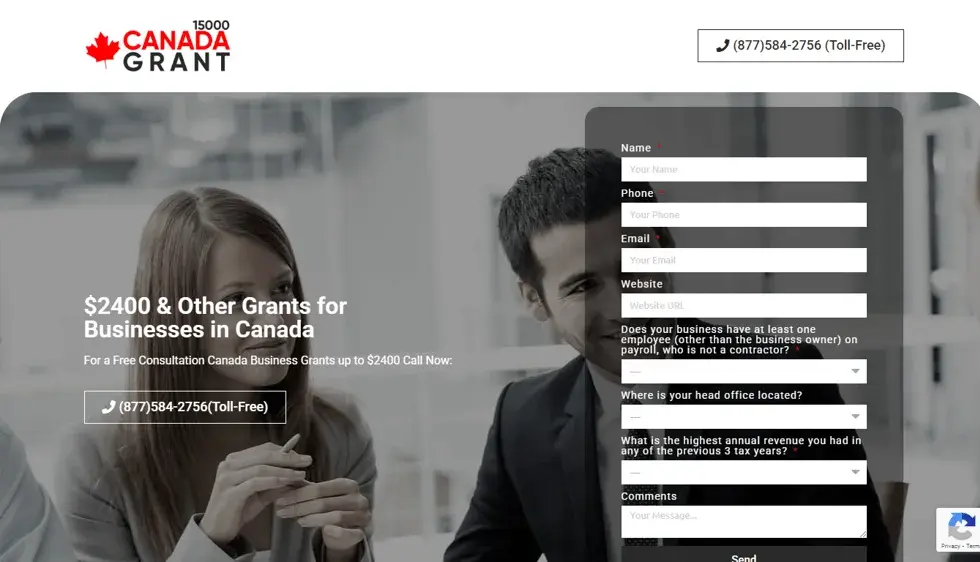 Canada 15000 Grant project screenshot