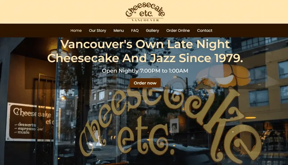 Cheesecake Etc project screenshot