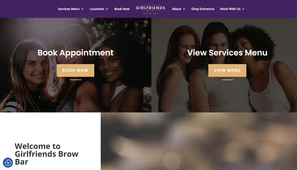 GF Brow Bar project screenshot