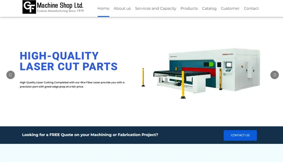 GF Machine Shop project screenshot