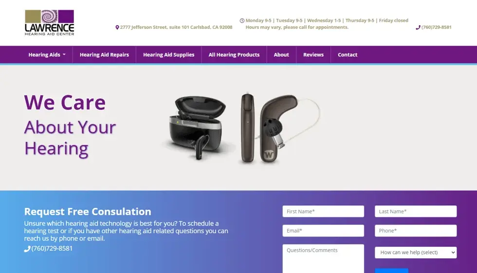 Lawrence Hearing Aid Center project screenshot