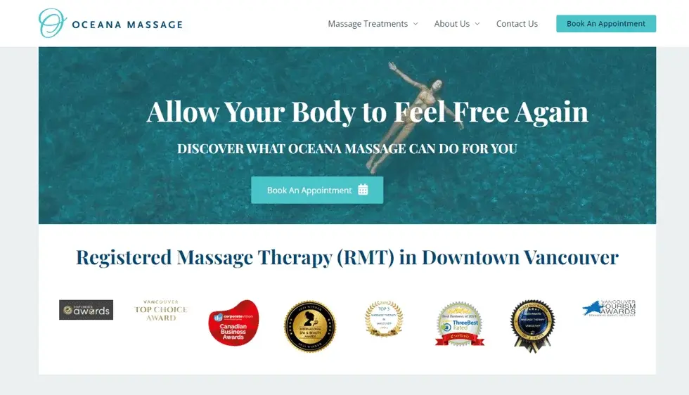 Oceana Massage project screenshot