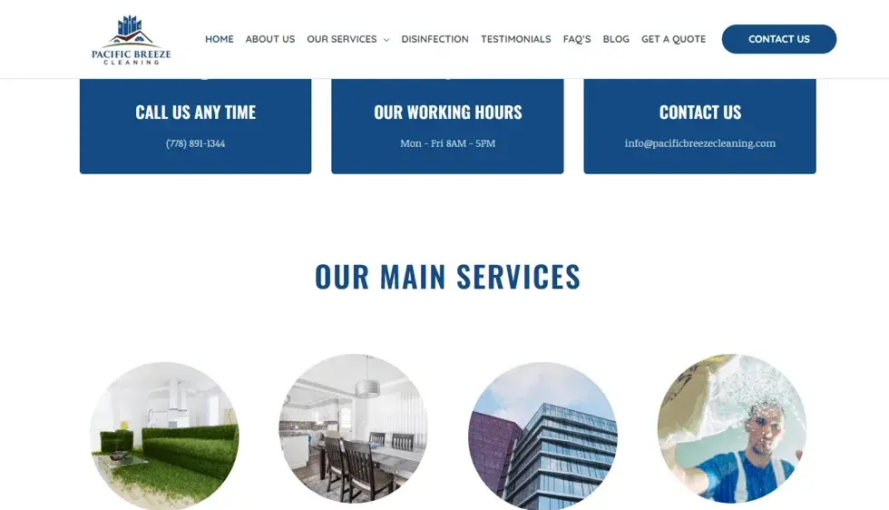 Pacific Breeze Cleaning project screenshot