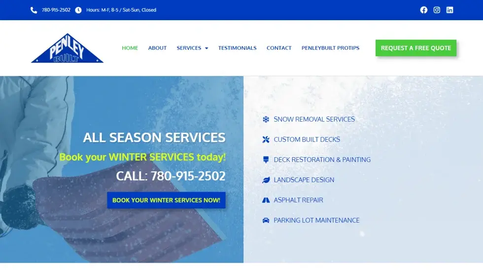 Penley Contracting project screenshot