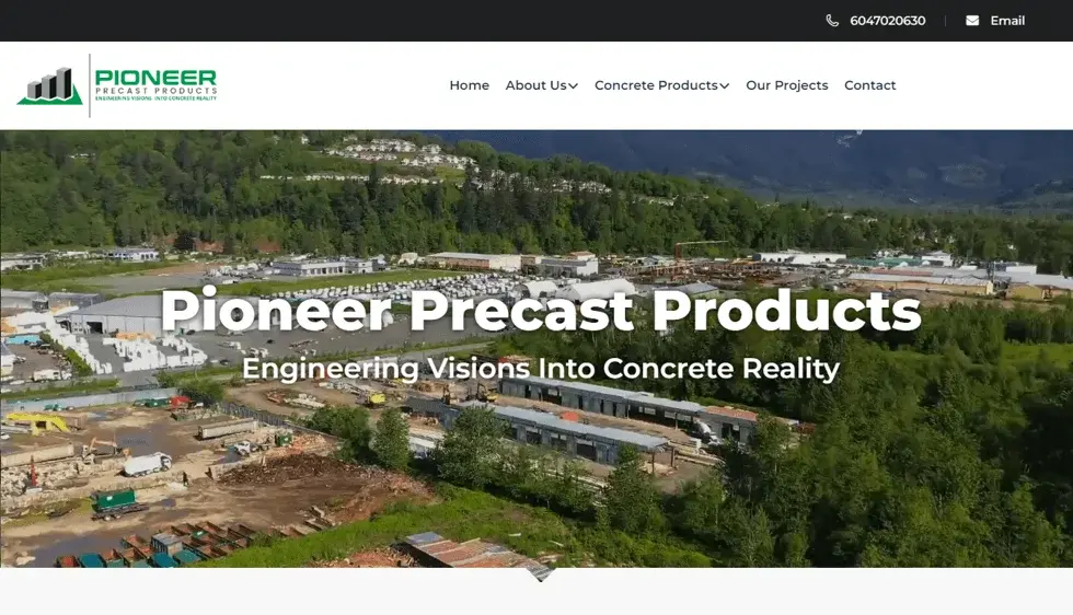 Pioneer Precast project screenshot
