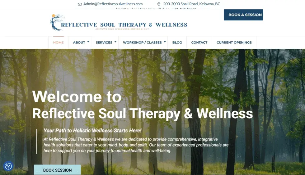 Reflective Soul Wellness project screenshot