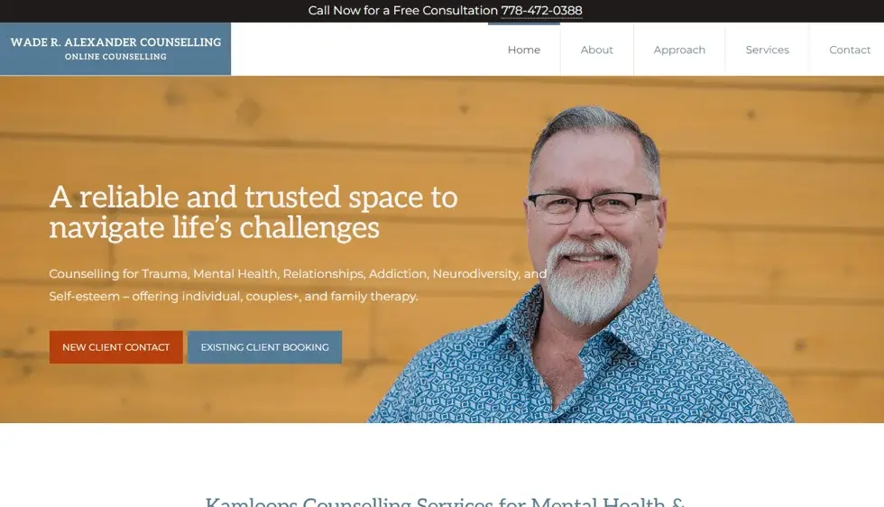 Wade Alexander Counselling project screenshot